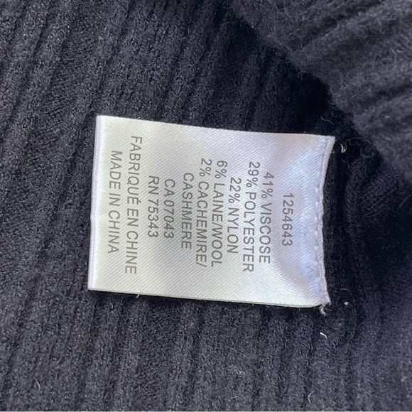 HOUSE OF HARLOW 1960 Black Crop Rib Top viscose blend Long Sleeve black M - Picture 6 of 8